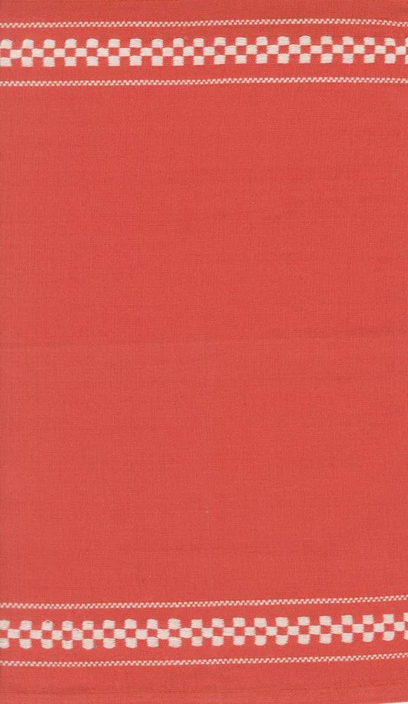 Moda, Rosie Toweling, Red with White Check Border Stripes