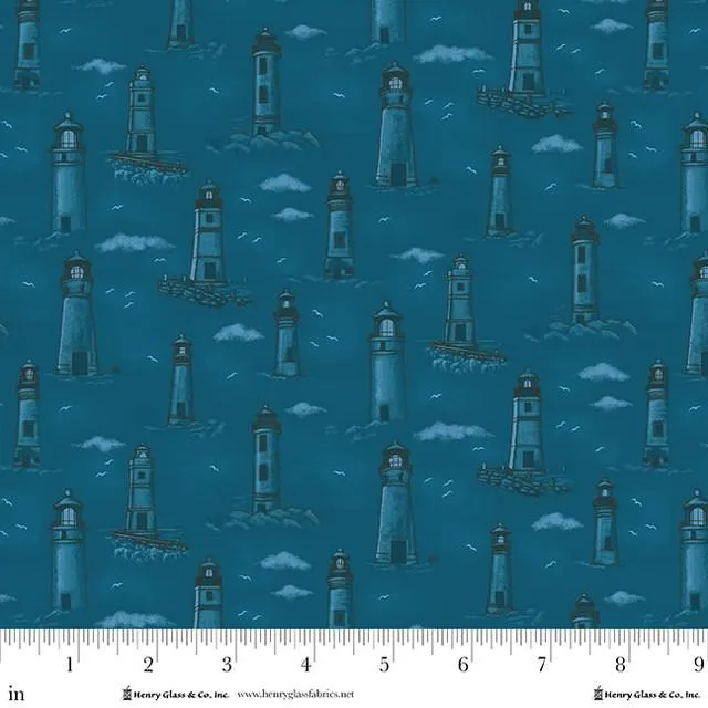 Henry Glass, Coastal Guardians,Tonal Lighthouses, Blue
