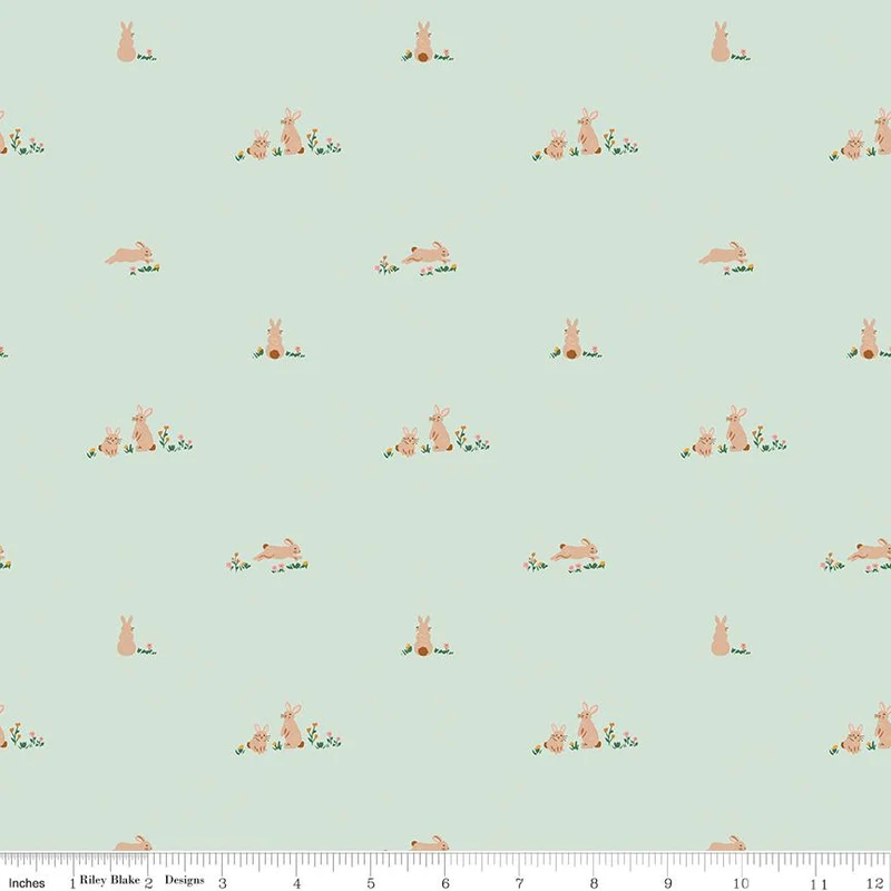 Riley Blake, Sweet Cotton Tales, Flopsy Fields, Mint Green