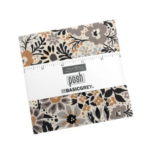 Moda, Basic Grey, Posh, Charm Pack