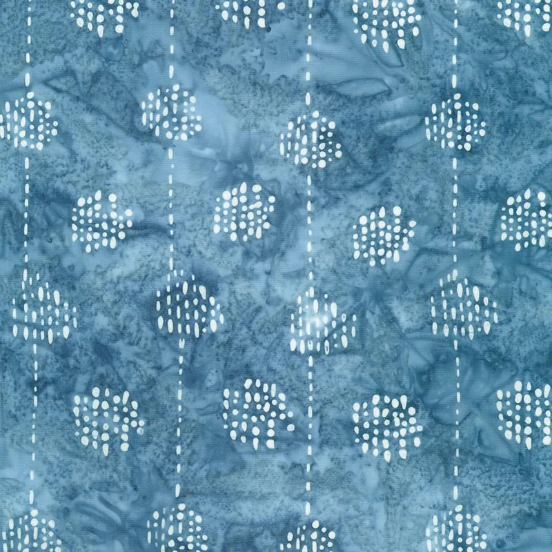 Robert Kaufman, Kasuri Batiks, Dotted Stripe, Med Blue