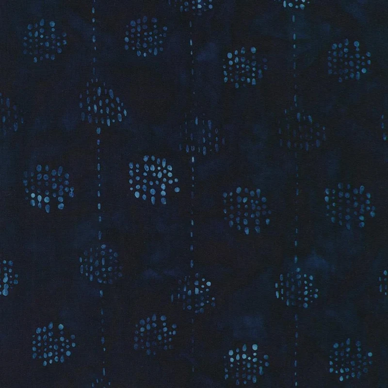 Robert Kaufman, Kasuri Batiks, Dotty Stripe, Very Dark Indigo