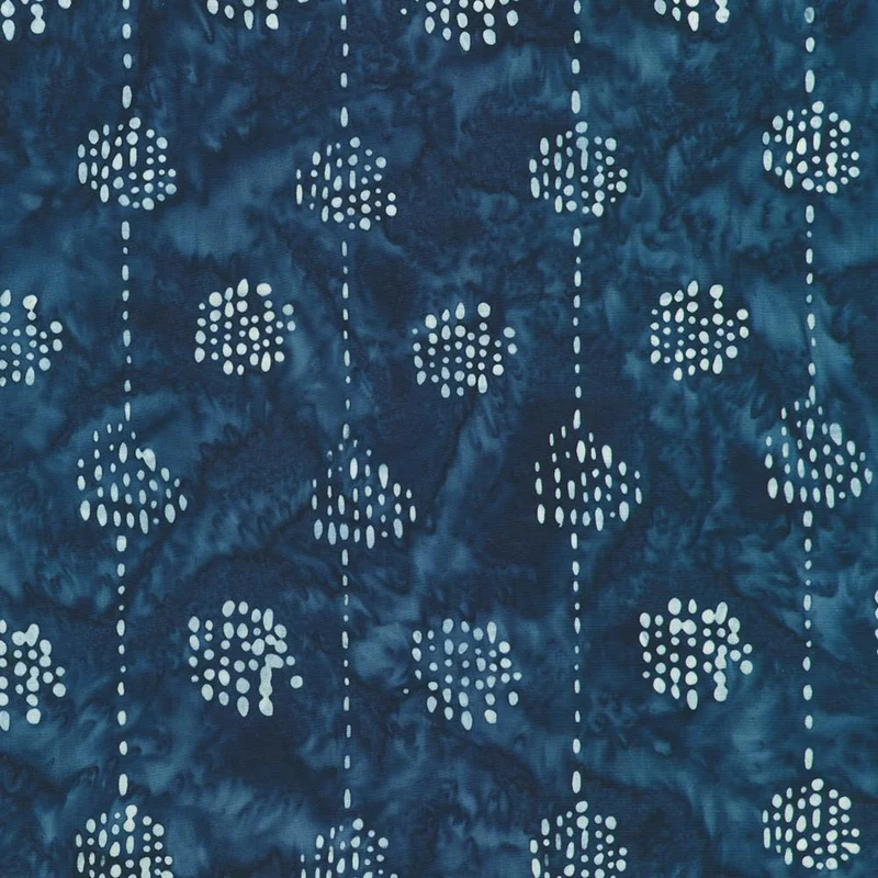 Robert Kaufman, Kasuri Batiks, Dotted Stripe, Dark Indigo