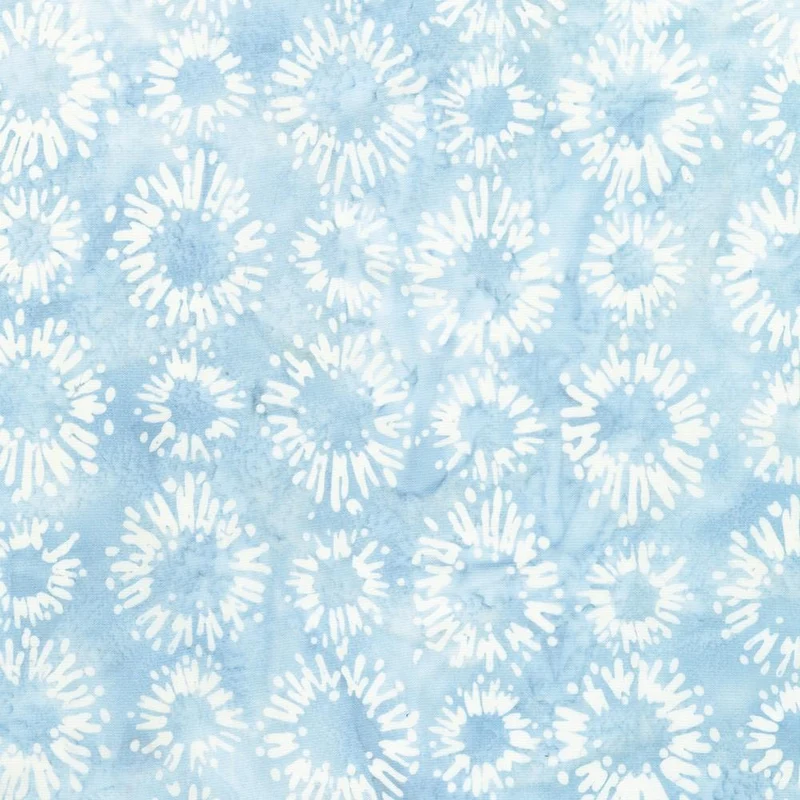 Robert Kaufman, Kasuri Batiks, Small Flowers, Sky Blue