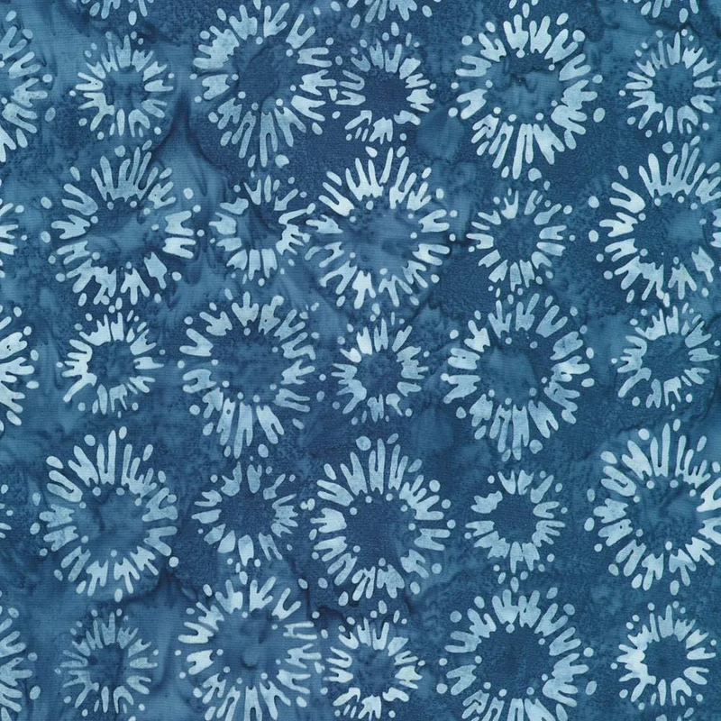 Robert Kaufman, Kasuri Batiks, Small Flowers, Indigo