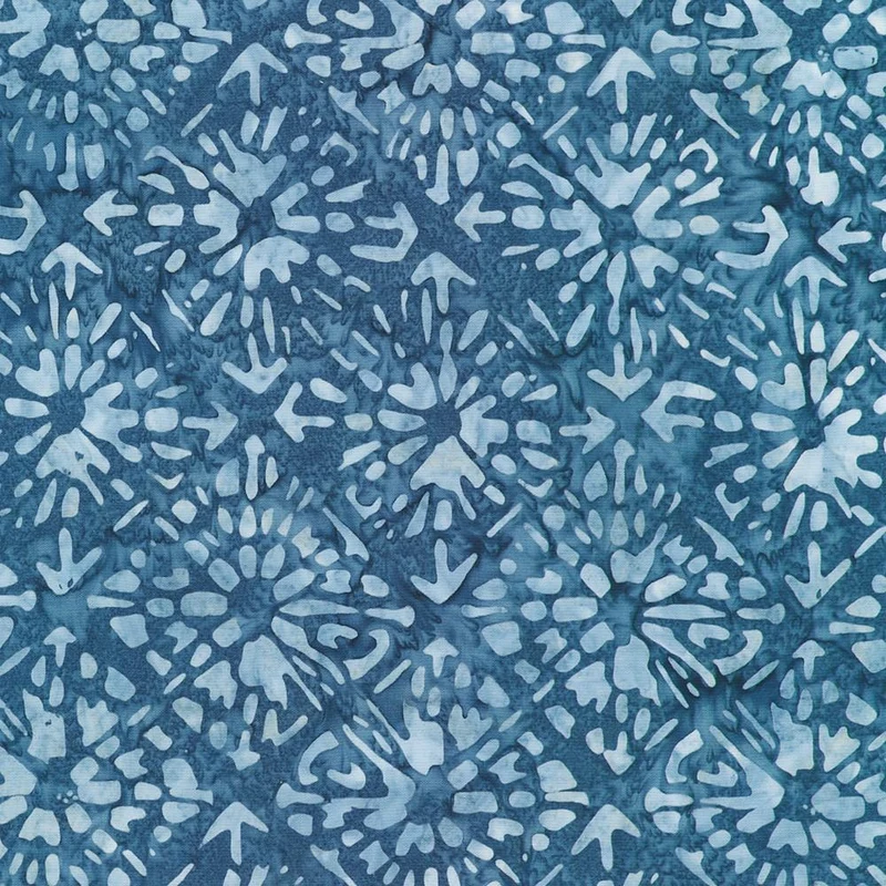 Robert Kaufman, Kasuri Batiks, Tiles, Med Blue
