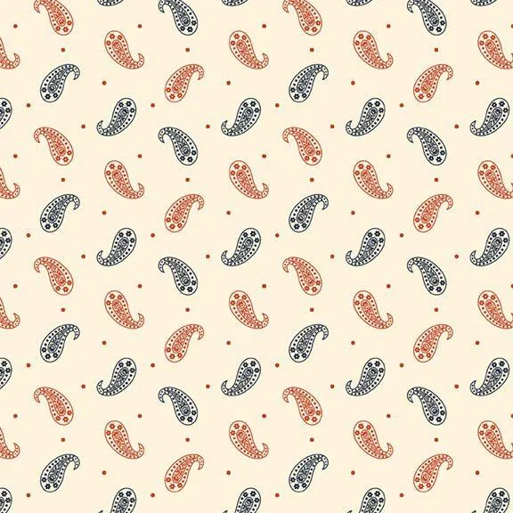 Marcus Fabrics, Bandana Bliss, Paisley, Cream