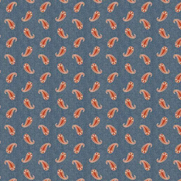Marcus Fabrics, Bandana Bliss, Paisley, Denim