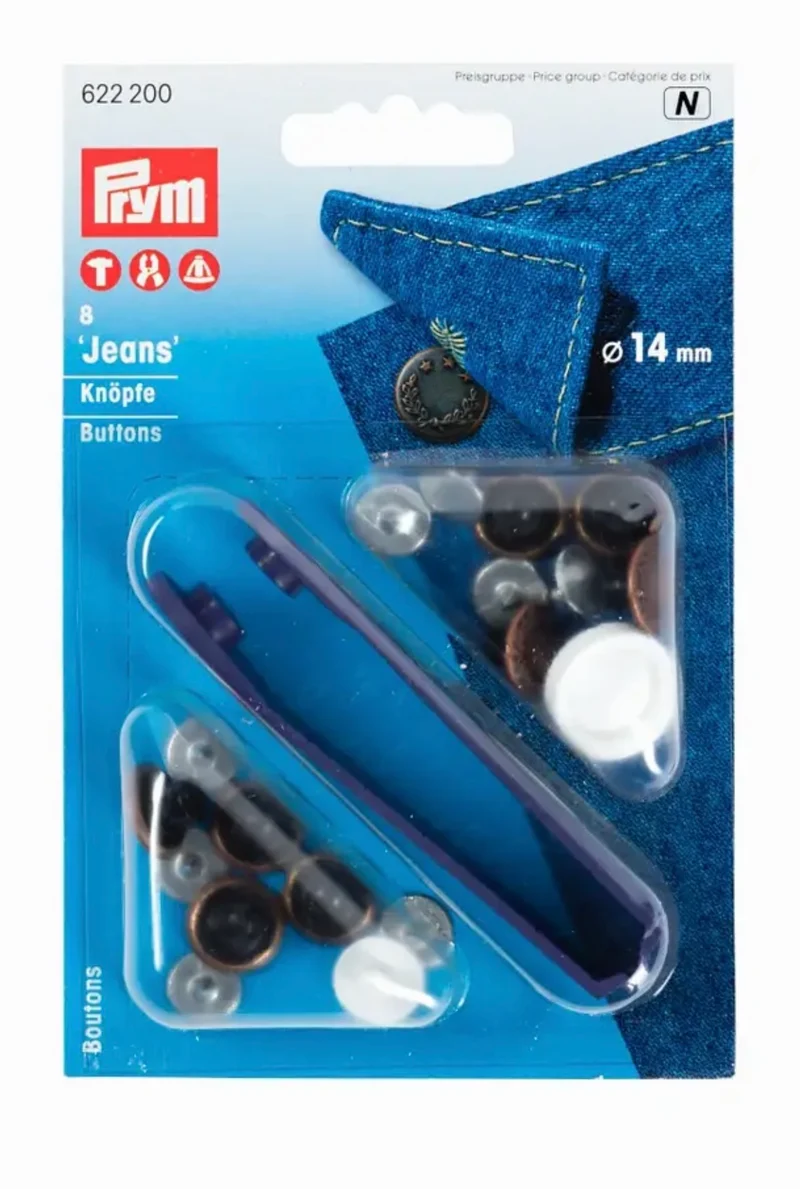 Prym Nähfrei Jeansknöpfe 14mm altkupfer