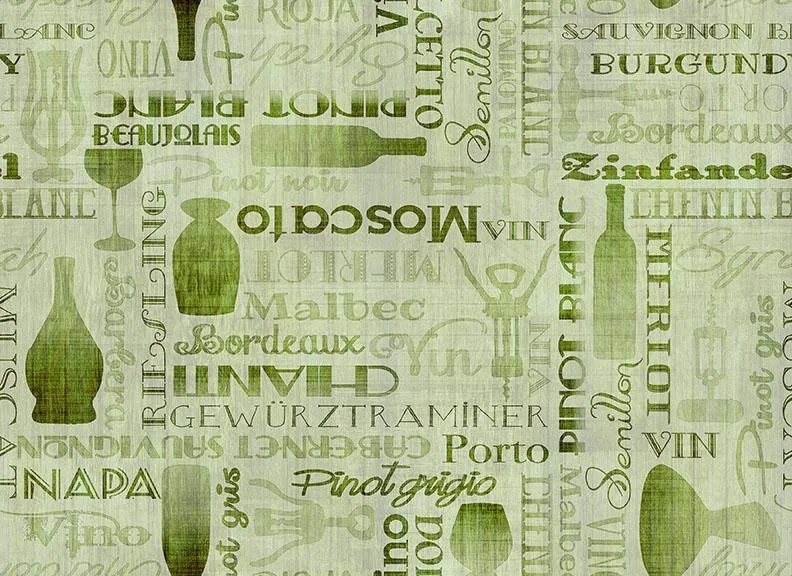 QT Fabrics, Cork & Barrel, Tonal Wine Bottles, Olive