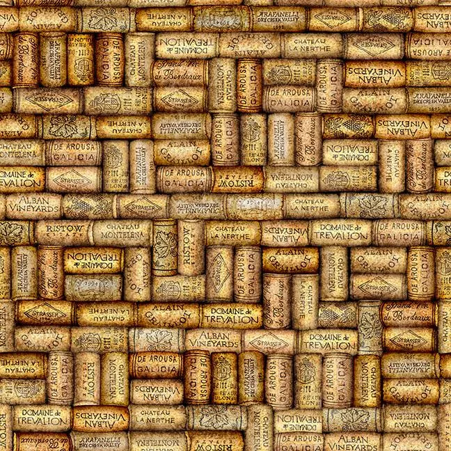 QT Fabrics, Cork & Barrel, Corks, Gold