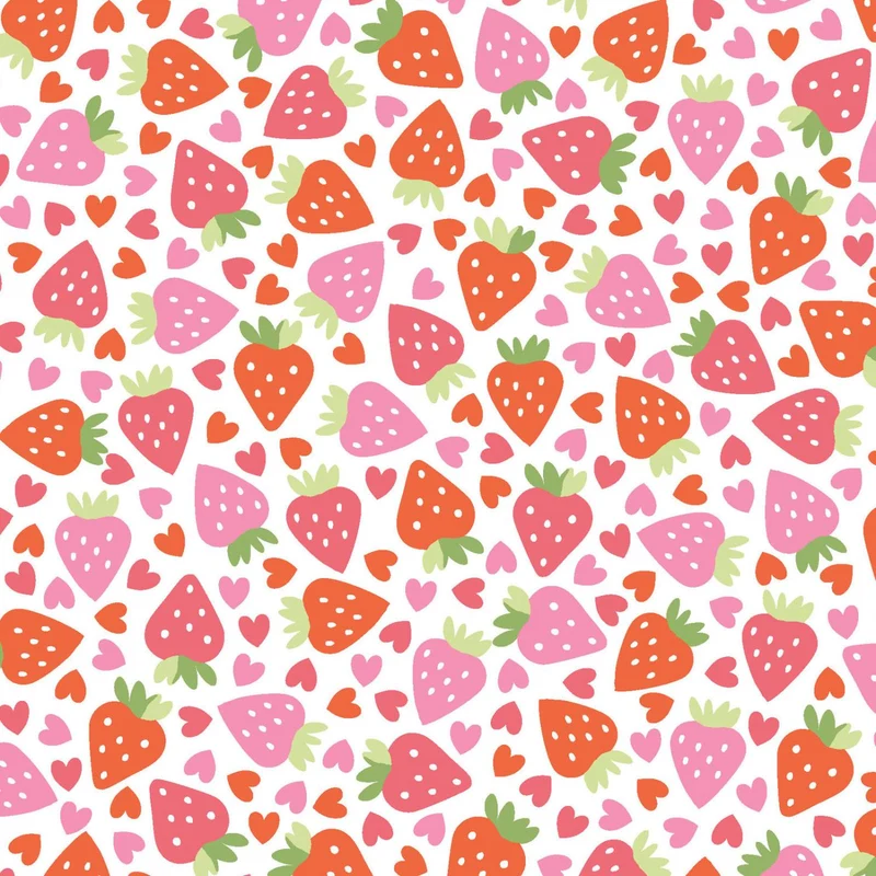 Kimberbell, Sweet Shoppe, Strawberries & Hearts, White
