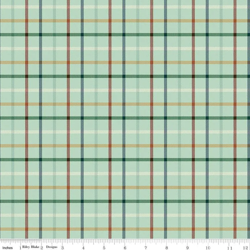 Riley Blake, Plaid Venture Club, Camper Plaid, Fern Green