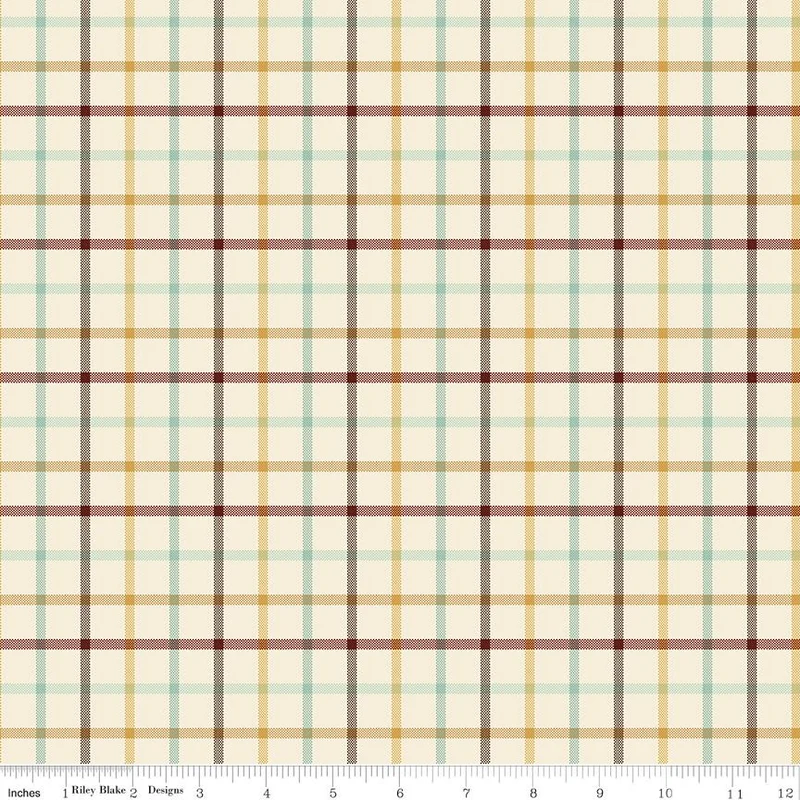 Riley Blake, Plaid Venture Club, Camper Plaid, Cream