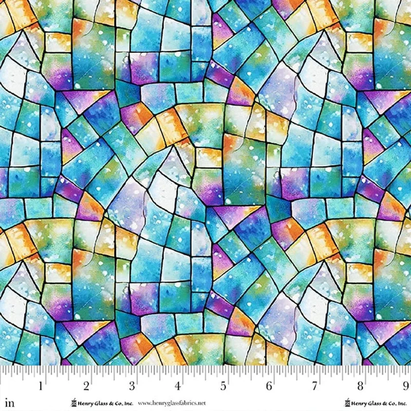 Henry Glass, Kaleidoscope, 108" Wide Back, Turquoise