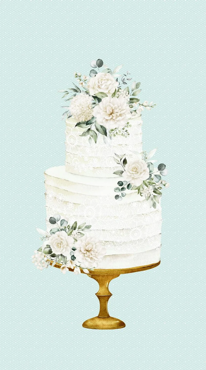 White Wedding, Main Panel, Wedding Cake, 24" X 43"