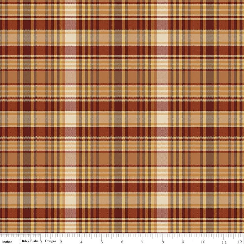 Riley Blake, Plaid Venture Club, Fisher Plaid, Nutmeg