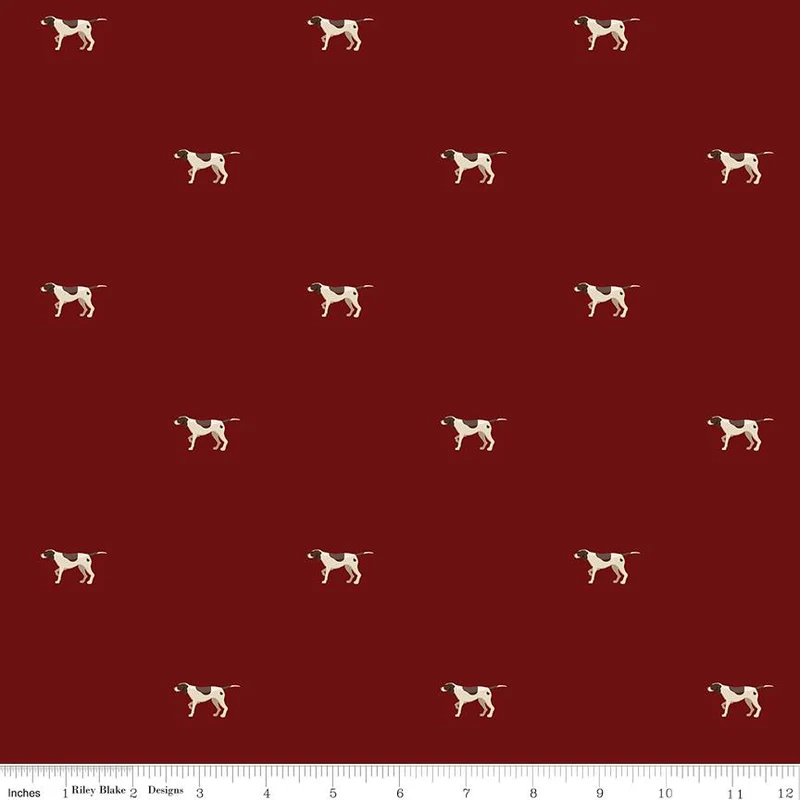 Riley Blake, Plaid Venture Club, Pointers, Mahogany Red
