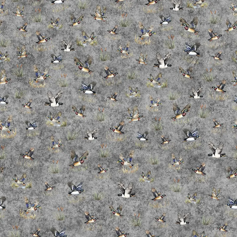 QT Fabrics, Forest, Field & Stream, Ducks, Smoke