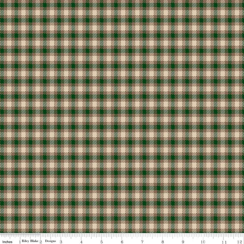 Riley Blake, Plaid Venture Club, Scout Plaid, Forest Green