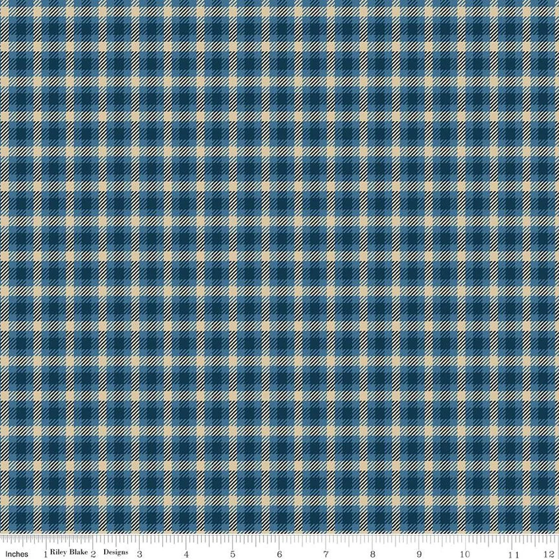 Riley Blake, Plaid Venture Club, Scout Plaid, Blue