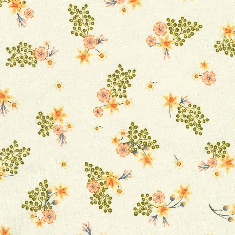 Robert Kaufman, Grove, Tossed Flowers, Cream