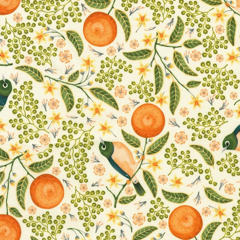 Robert Kaufman, Grove, Oranges & Birds, Cream