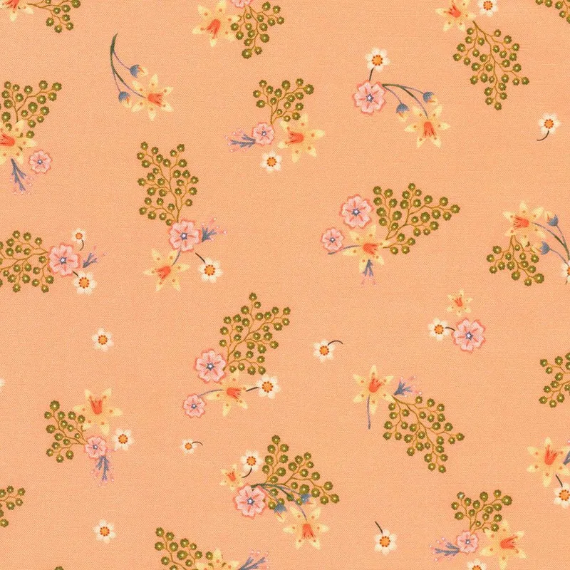 Robert Kaufman, Grove, Tossed Flowers, Peach