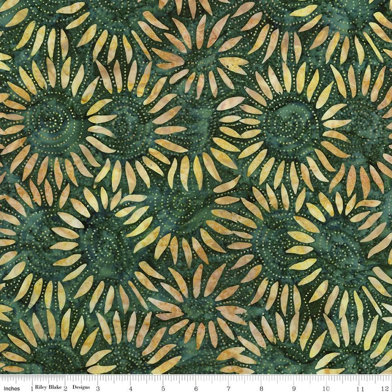 Riley Blake, Expressions, Carnival Glass Batiks, Dark Vintage Green