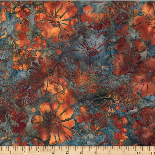 Hoffman , Bali Baik, Bold Floral, Pecan Brown