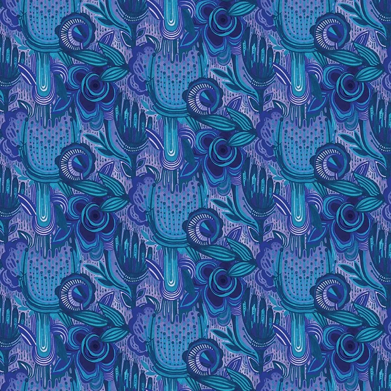 Benartex, Gentle Warriors, Cascade,Teal/Purple
