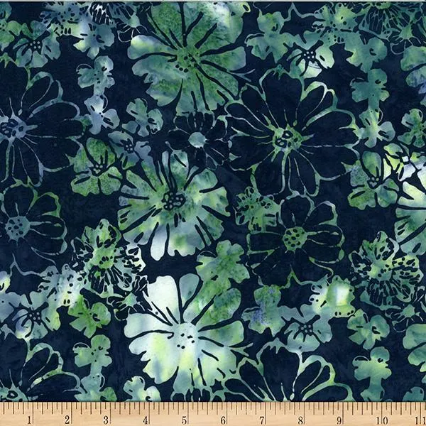 Hoffman , Bali Baik, Bold Floral, Black Jade