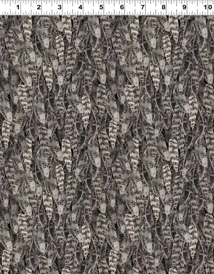 Clothworks, Night Whispers, Feathers, Dark Gray
