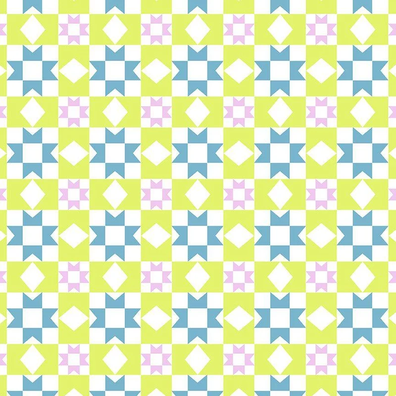 Dear Stella, Stitch & Glow, Vivid Patchwork, White