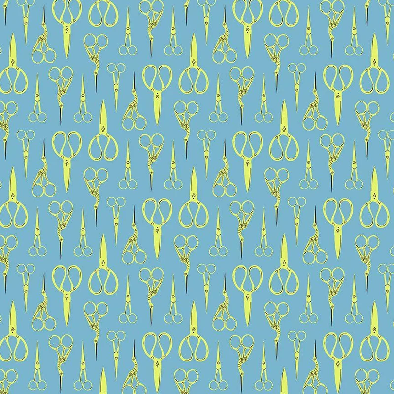 Dear Stella, Stitch & Glow, Crane Scissors, Cyan