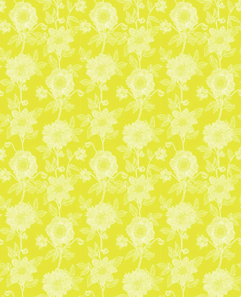 Northcott, Anna Maria Parry, Silhouette, Neon Flowers, Yellow