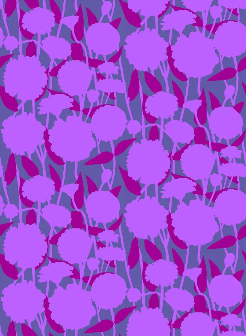 Northcott, Anna Maria Parry, Silhouette, Neon Flowers, Purple