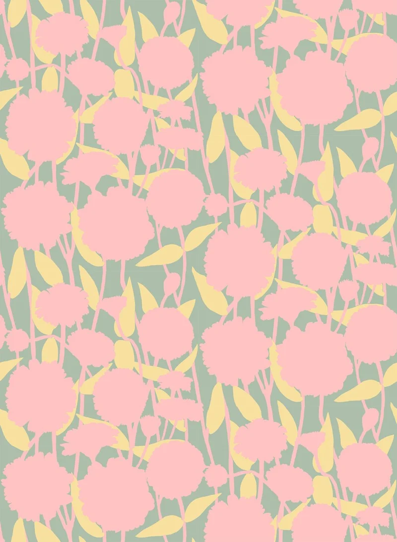 Northcott, Anna Maria Parry, Silhouette, Light Neon Flowers, Pink