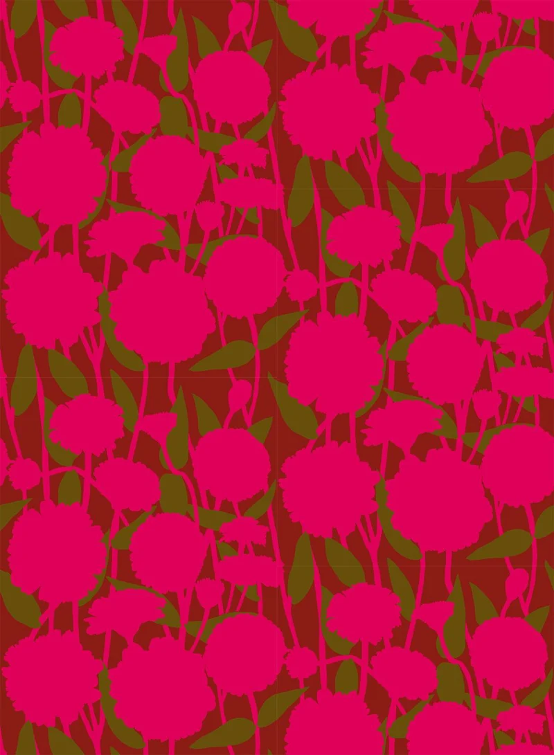 Northcott, Anna Maria Parry, Silhouette, Neon Flowers, Pink