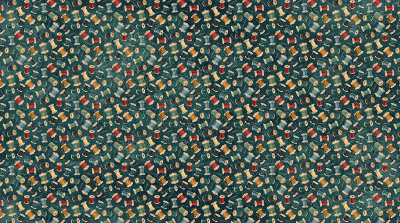 Northcott Fabrics, Stonehenge Stitchin, Tossed Spools, Teal