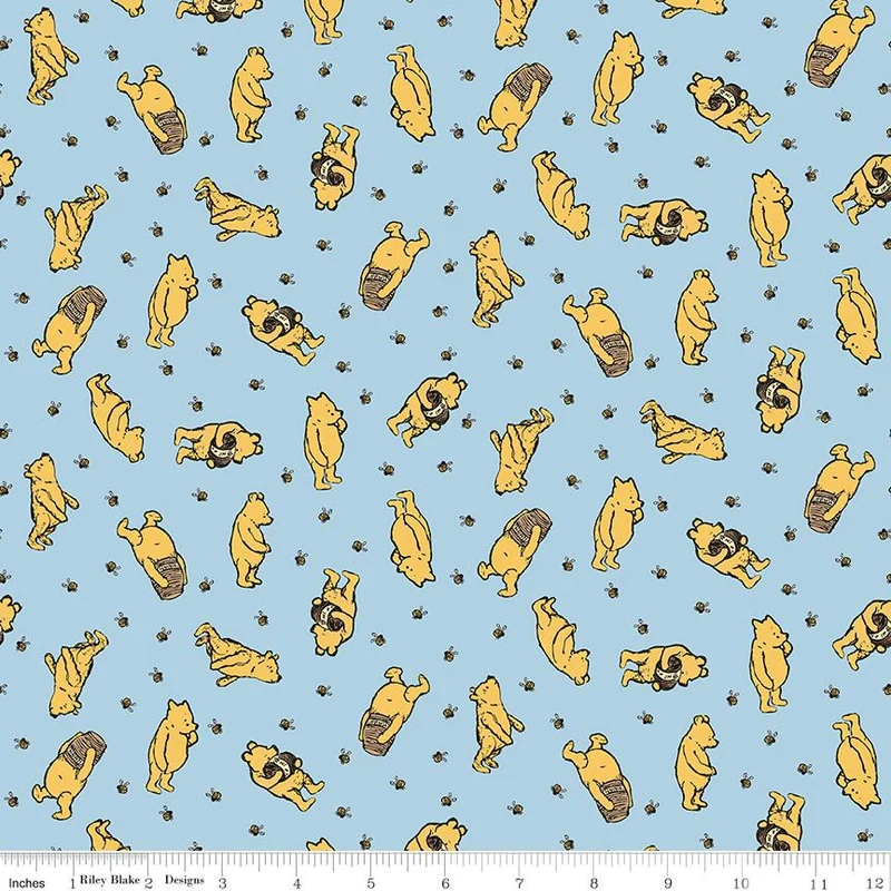 Riley Blake, Classic Winnie The Pooh, Map, Blue