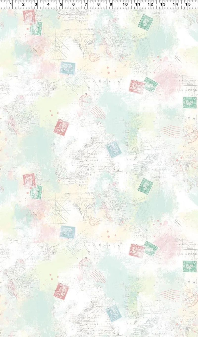 Clothworks, Harmony, Maps Collage, Green