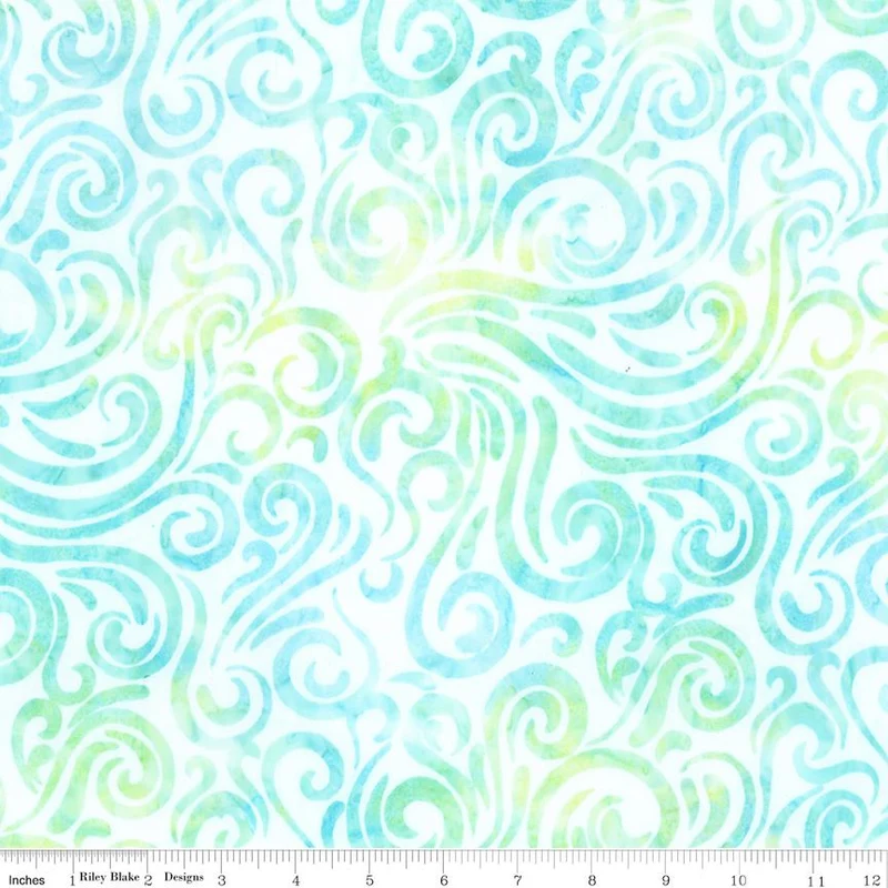 Riley Blake, Daisy Dots Batiks, Filigree, Aqua