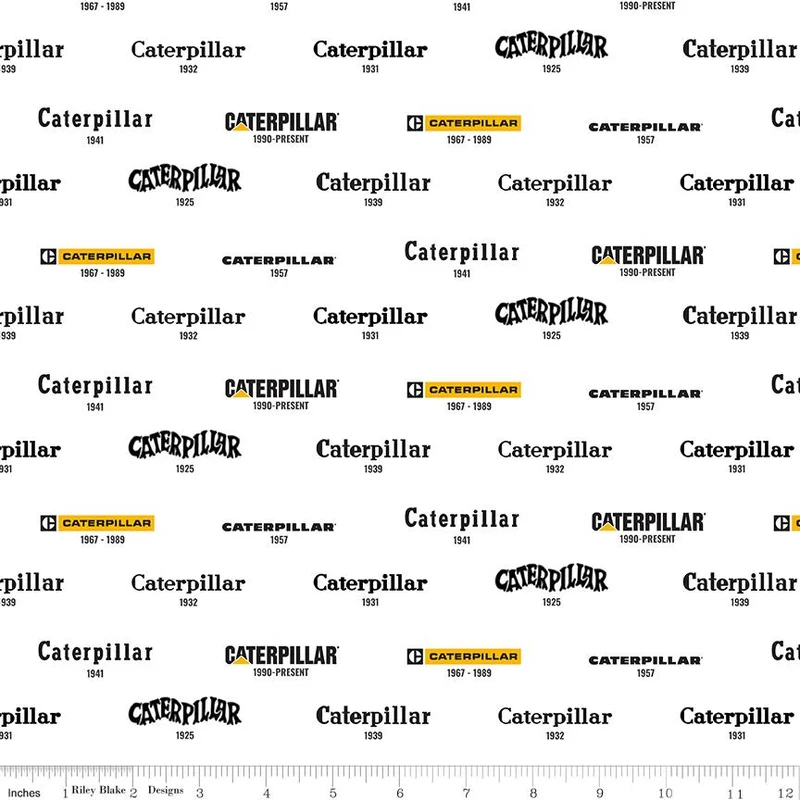 Caterpillar 100yr, Vintage Logos, White