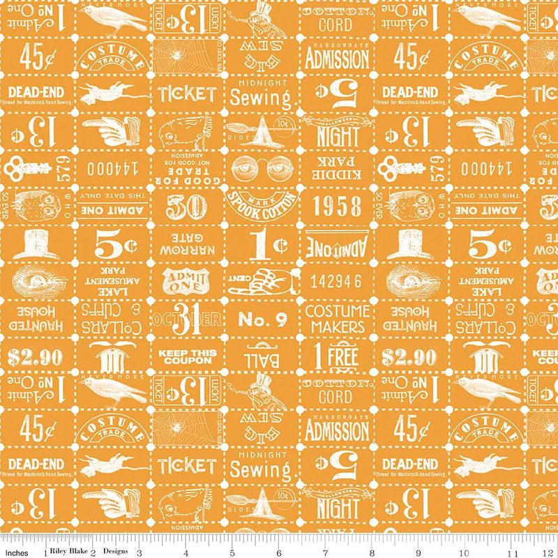 Riley Blake, Costume Makers Act II, Ticket Grid, Orange