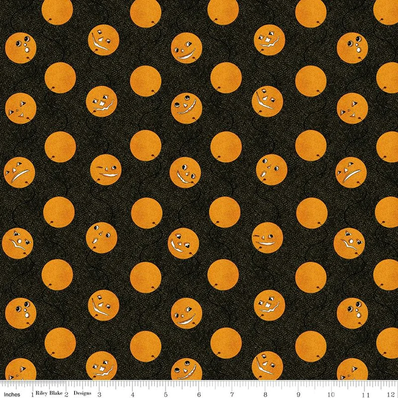 Riley Blake, Costume Makers Act II, Jack O Lantern Balloons, Black