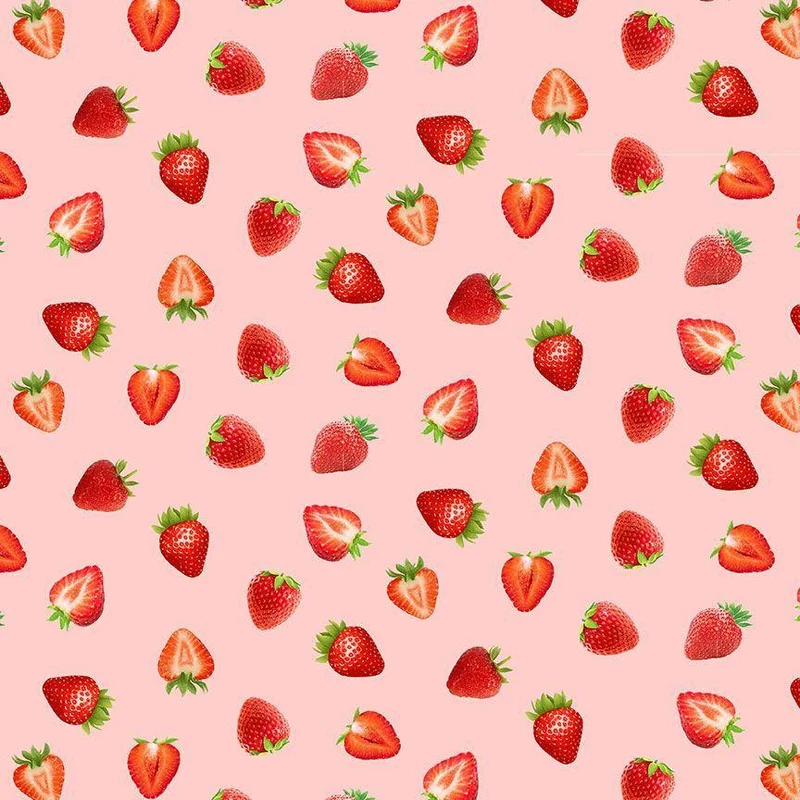 Timeless Treasures, Berry Sweet, Tossed Strawberries, Pink