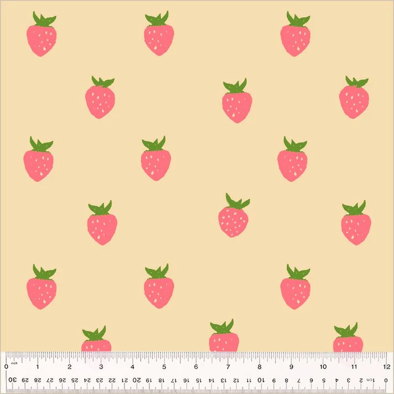 Windham, Strawberries Wide Backing, Ecru
