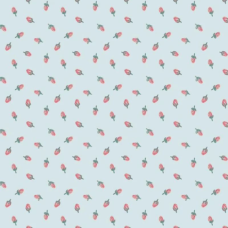 Dear Stella, Strawberry Jam, Tiny Strawberry Toss on Blue