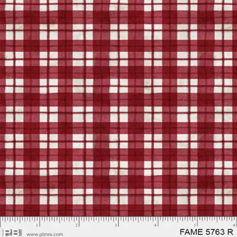 P & B Textiles, Farmhouse Americana, Patriotic Plaid, Red